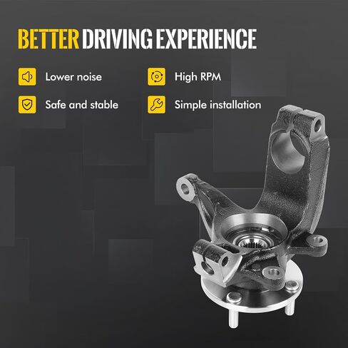 KUSATEC 698-407 Front Suspension Steering Knuckle & Wheel Bearing Hub Assembly Compatible with Ford Focus 2006 2007 2008 2009 2010 2011, Left driver Side, Replace # 6S4Z1215B in Saudi Arabia