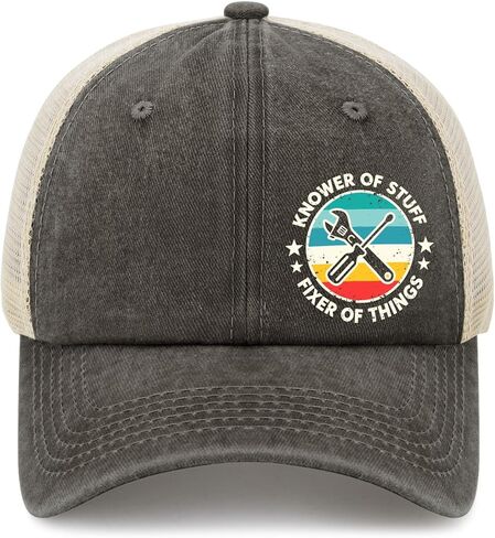 Made in USA Knower of Stuff-Fixer of Things Caps Cotton Washed Baseball Caps Adjustable Hat Custom in Saudi Arabia