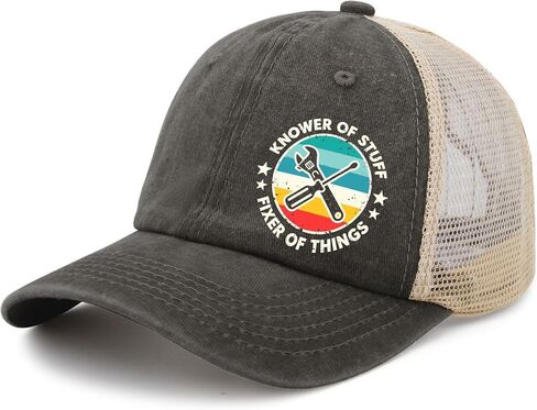 Made in USA Knower of Stuff-Fixer of Things Caps Cotton Washed Baseball Caps Adjustable Hat Custom in Saudi Arabia