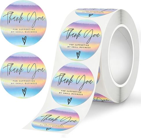 500PCS Thank You Stickers, 2" Thank You for Supporting My Small Business Stickers, Self-Adhesive Round Waterproof Durable Labels Packaging Seals for Gift Bags Orders Boxes Envelopes in Saudi Arabia
