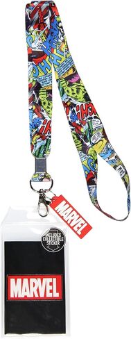 حامل شارة تعريف بحبل رسومي من Bioworld Marvel Comic Book وسحر مطاطي مقاس 2 بوصة in Kuwait