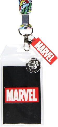 حامل شارة تعريف بحبل رسومي من Bioworld Marvel Comic Book وسحر مطاطي مقاس 2 بوصة in Kuwait