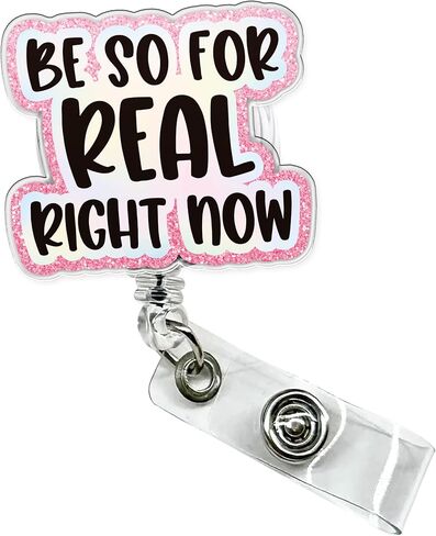 كن كذلك من أجل بكرة شارة حقيقية الآن، حامل شارة بطاقة هوية لطيف قابل للسحب، هدايا مشبك شارة عمل تحمل اسم مضحك لـ RN LPN CNA MA ER Night Shift Nurse Nursing Doctor Doctor Worker Medical Worker in Kuwait