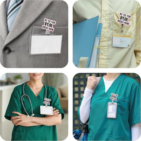 كن كذلك من أجل بكرة شارة حقيقية الآن، حامل شارة بطاقة هوية لطيف قابل للسحب، هدايا مشبك شارة عمل تحمل اسم مضحك لـ RN LPN CNA MA ER Night Shift Nurse Nursing Doctor Doctor Worker Medical Worker in Kuwait