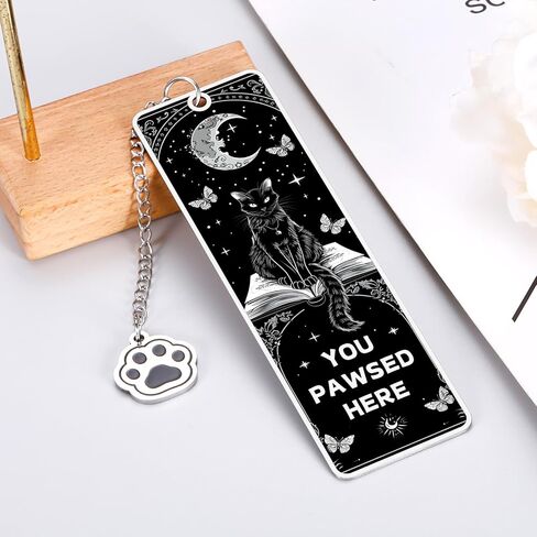 Cat Teacher Gift Easter Basket Stuffers for Teens Girls Horror Black Cat Bookmark Gifts for Women Cat Lover Gifts for Men Wicked Bookmarks for Book Lovers Gothic Book Accessories for Reading Women in Saudi Arabia