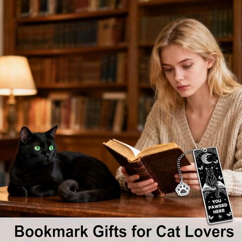 Cat Teacher Gift Easter Basket Stuffers for Teens Girls Horror Black Cat Bookmark Gifts for Women Cat Lover Gifts for Men Wicked Bookmarks for Book Lovers Gothic Book Accessories for Reading Women in Saudi Arabia