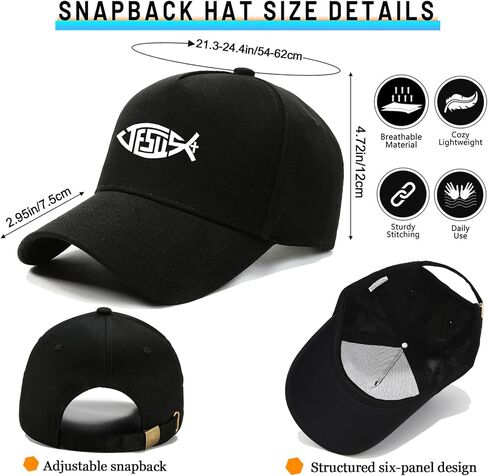Christian Hat for Men Women Christian Cross Cotton Baseball Cap Jesus Fish 3 Nail Mens Black Baseball Hat Snapback Hats Trucker Flat Bill Cap for Women Men Golf Accessories Religious Faith Christ Gift in Kuwait