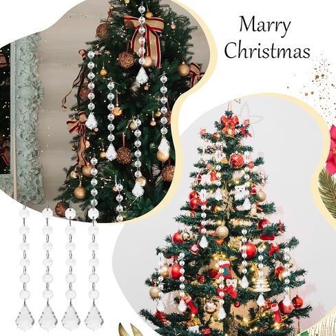 100 Pcs Acrylic Hanging Crystals for Centerpieces Chandelier Clear Crystal Garland Strands Ornament Acrylic Clear Beads Prisms Pendant for Christmas Tree Window Home Decoration (Maple Leaf) in Saudi Arabia