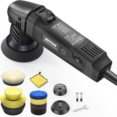 Mini Buffer Polisher,2"/3"-8mm Random Orbital polisher,Lightweight Professional Small Polisher for Car Detailing(Black) in Kuwait