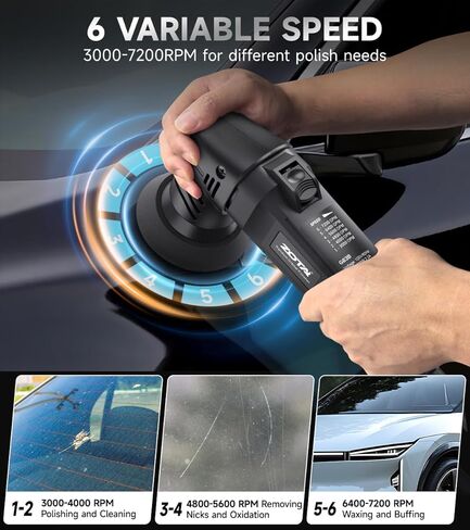 Mini Buffer Polisher,2"/3"-8mm Random Orbital polisher,Lightweight Professional Small Polisher for Car Detailing(Black) in Saudi Arabia