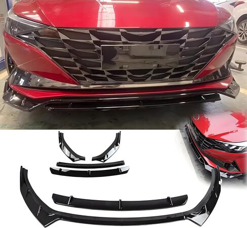 Front Bumper Lip Splitter Spoiler Fit for Hyundai Elantra 2021 2022 2023 SE/SEL/Limited Gloss Black 4pcs Accessories Air Chin Body Kit in Kuwait