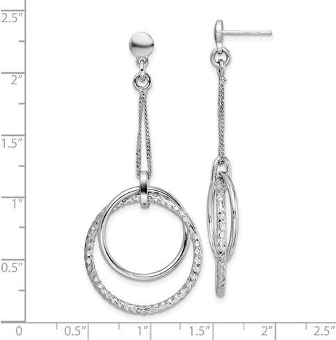 925 فضة الروديوم مطلي مصقول الماس قطع آخر قطرة طويلة استرخى أقراط 58.18x24.9 مللي متر واسعة استرخى القرط للنساء in Saudi Arabia