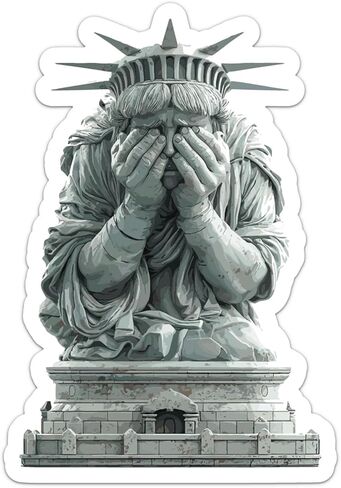 Weeping Statue of Liberty Sticker - Waterproof Vinyl Decal for Car Bumper, Laptop, Luggage, Water Bottle, Phone Cases, Wall, Window, Sticker Size - 6'' Longer Side in Saudi Arabia