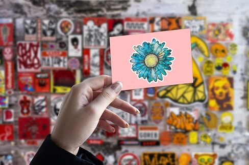 WSQ Cyan Tie Dye Daisy Flower Vinyl Sticker Decal - 4 Inches - for Car Truck SUV Van Window Bumper Wall Laptop Tablet Cup Tumbler and Any Smooth Surface in Saudi Arabia