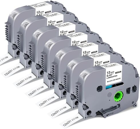 Label Maker Tape Replacement for Brother TZe TZ Tape 9mm 0.35 Inch Laminated TZe121-921 P Touch Label Tape 9mm Work for Brother Label Maker PTD200 PTD210 PTH110 PTD220, 8 Pack in Kuwait