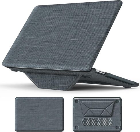 Case for MacBook Pro 13 Inch (2024-2016) M2/M1 A2338 A2251 A2289 A1706 A1708 A1989 A2159, Woven Fabric Hard Shell Shock-Absorbing Protection Case with Foldable Kickstand in Saudi Arabia