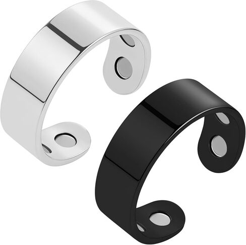 Magnetic acupressure weight relief ring, adjustable open cuff design no perforation 2 pack in Saudi Arabia