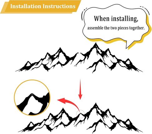 Toralab Black Metal Mountain Wall Art, Large Minimalist Mountain Range Line Art for Living Room Bedroom Bathroom, Modern Home Office Mountain Wall Decor (20" L x 5" W) in Saudi Arabia