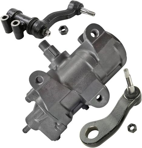 Detroit Axle - 3pc Gear Box Kit for 2011-2019 Chevy Silverado 2500HD 2011-2013 2019 Silverado 3500HD 2011-2013 2017-2019 GMC Sierra 2500HD 3500HD, Power Steering GearBox, Idler Arm, Front Pitman Arm in Saudi Arabia