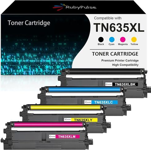 خرطوشة حبر TN635XL TN-635XL مكونة من 4 عبوات، متوافقة مع Brother HL-L8430CDW HL-L8430CDWT HL-L8570CDW MFC-L8730CDW MFC-L8930CDW MFC-L8970CDW MFC-EX575، بديل للأخ TN635XL TN635 (4 عبوات) in Saudi Arabia