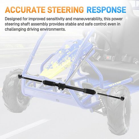 Steering Gear Assembly Compatible with Coleman KT196 go kart parts Kandi 110cc CK196 196CC 6.5HP Gas Powered 4 Wheeler Quad DIY Racing Go Cart, Go-Kart Steering Shaft with Gear Box and Ball Joint Rod in Kuwait