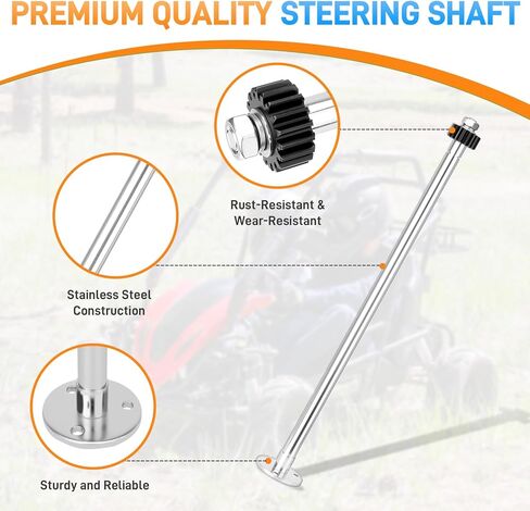 Steering Gear Assembly Compatible with Coleman KT196 go kart parts Kandi 110cc CK196 196CC 6.5HP Gas Powered 4 Wheeler Quad DIY Racing Go Cart, Go-Kart Steering Shaft with Gear Box and Ball Joint Rod in Kuwait