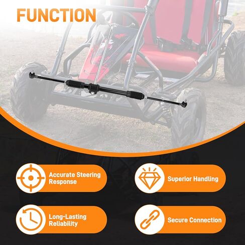 Steering Gear Assembly Compatible with Coleman KT196 go kart parts Kandi 110cc CK196 196CC 6.5HP Gas Powered 4 Wheeler Quad DIY Racing Go Cart, Go-Kart Steering Shaft with Gear Box and Ball Joint Rod in Kuwait