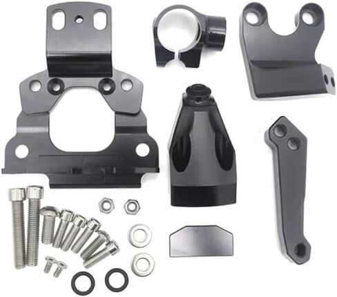 ملحقات الدراجات النارية مناسبة لـ Kawasaki Z650 Z 650 2017-2025 2023 مجموعة مثبط التوجيه القابلة للتعديل لتثبيت دعامة التثبيت باستخدام الحاسب الآلي من الألومنيوم (مجموعة سوداء 6) in Saudi Arabia