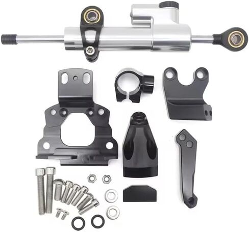 Motorcycle Accessories Fit for Kawasaki Z650 Z 650 2017-2025 2023 Adjustable Steering Stabilize Damper Bracket Mount Support CNC Aluminum Steering Damper Kit (Black Set 6) in Saudi Arabia