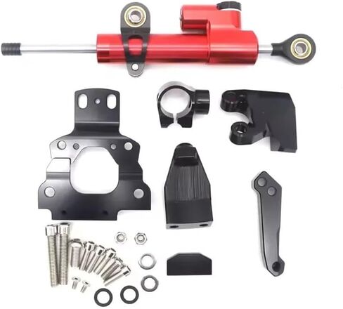 Motorcycle Accessories Fit for Kawasaki Z650 Z 650 2017-2025 2023 Adjustable Steering Stabilize Damper Bracket Mount Support CNC Aluminum Steering Damper Kit (Black Set 6) in Saudi Arabia