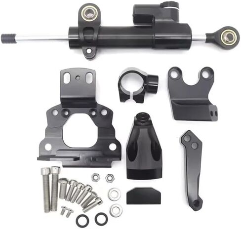 Motorcycle Accessories Fit for Kawasaki Z650 Z 650 2017-2025 2023 Adjustable Steering Stabilize Damper Bracket Mount Support CNC Aluminum Steering Damper Kit (Black Set 6) in Saudi Arabia