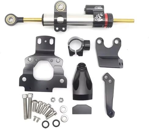 Motorcycle Accessories Fit for Kawasaki Z650 Z 650 2017-2025 2023 Adjustable Steering Stabilize Damper Bracket Mount Support CNC Aluminum Steering Damper Kit (Black Set 6) in Saudi Arabia