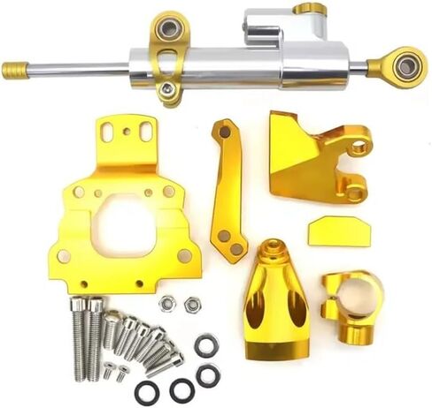 Motorcycle Accessories Fit for Kawasaki Z650 Z 650 2017-2025 2023 Adjustable Steering Stabilize Damper Bracket Mount Support CNC Aluminum Steering Damper Kit (Black Set 6) in Saudi Arabia