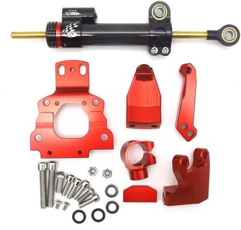 Motorcycle Accessories Fit for Kawasaki Z650 Z 650 2017-2025 2023 Adjustable Steering Stabilize Damper Bracket Mount Support CNC Aluminum Steering Damper Kit (Black Set 6) in Saudi Arabia