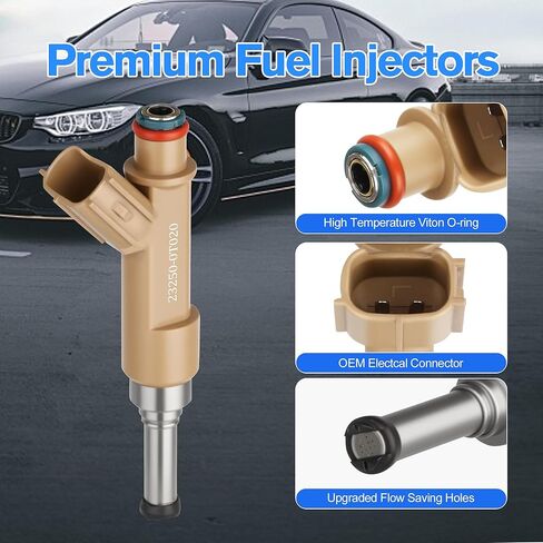 Pack of 4 Fuel Injector Compatible with Toyota Corolla 1.8L 2009-2018,Matrix 2009-2013,Compatible with Scion xD 2008-2014,12 Holes, Replace Part OE 23250-0T020,23209-09140 in Saudi Arabia