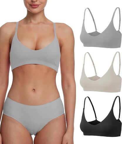 Women's Soft Scoop Bralettes No Padding Bras Unlined No Underwire Comfort Sleep Bralette Everyday Bra in Saudi Arabia