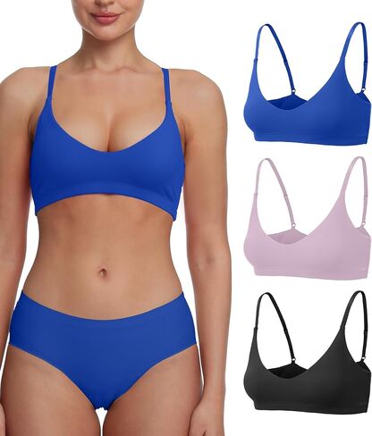 Women's Soft Scoop Bralettes No Padding Bras Unlined No Underwire Comfort Sleep Bralette Everyday Bra in Saudi Arabia