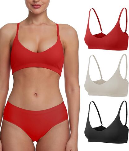 Women's Soft Scoop Bralettes No Padding Bras Unlined No Underwire Comfort Sleep Bralette Everyday Bra in Saudi Arabia