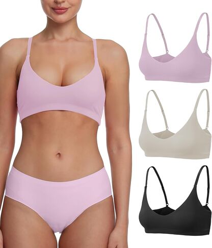 Women's Soft Scoop Bralettes No Padding Bras Unlined No Underwire Comfort Sleep Bralette Everyday Bra in Saudi Arabia