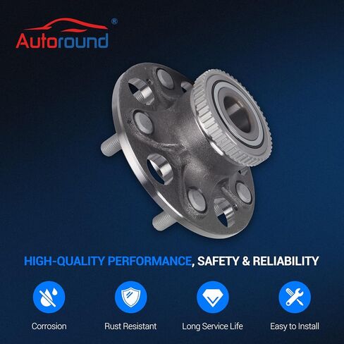 Autoround 512259 محمل العجلات الخلفية ومجموعة المحور متوافقة مع Honda Civic 2004-2005، Acura RSX 2002-2006، 5 العروات مع ABS، مجموعة من 2 in Saudi Arabia
