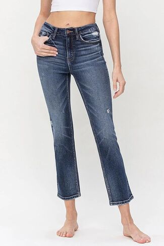 Flying Monkey - Benefactor - High Rise Ankle Slim Straight Jeans - F5223 in Saudi Arabia