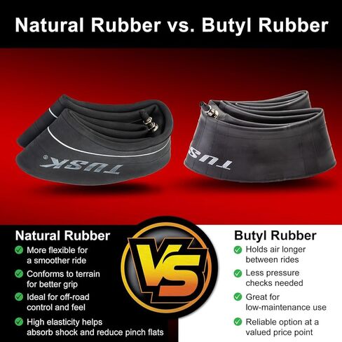 Tusk Natural Rubber Tube 70/100x17 – 3mm Severe Duty Motorcycle Inner Tube, TR-4 Valve Stem in Saudi Arabia
