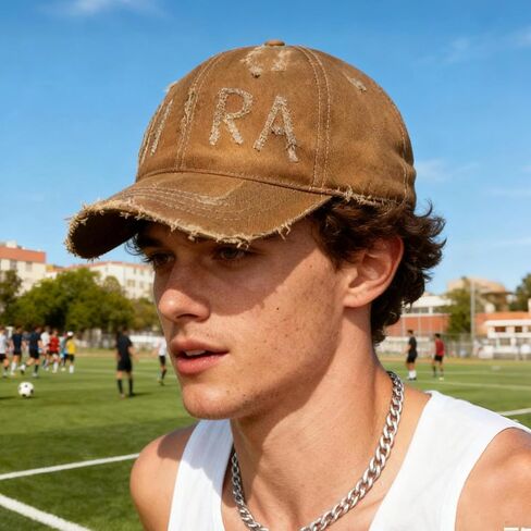 Baseball Cap Distressed with Unique Design Adjustable Casual Hat for Men and Women Fashionable Everyday Headwear in Saudi Arabia