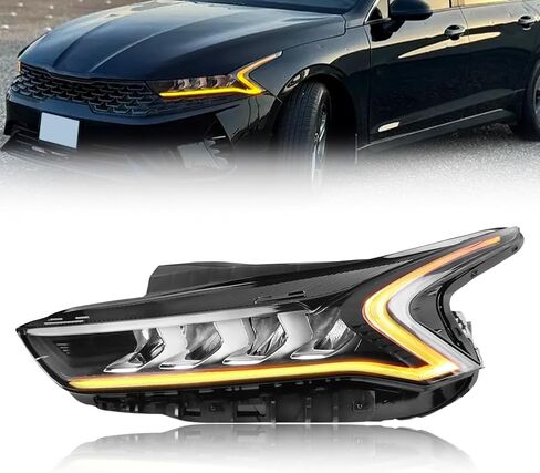مجموعة مصابيح LED كاملة متوافقة مع 2021-2023 Ki-a K5 LX/LXS/EX (ليس لـ GT/GT-line)، مصباح أمامي للجانب الأيسر للسائق، 92101L3000 92102L3000، قطعة واحدة in Saudi Arabia