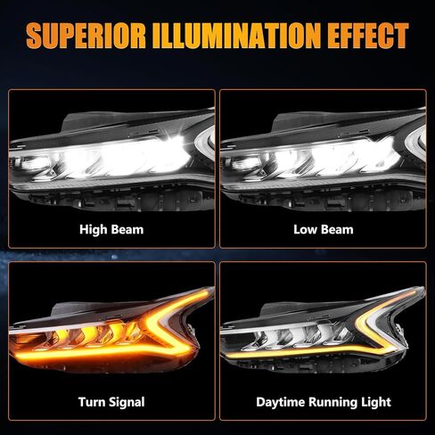 مجموعة مصابيح LED كاملة متوافقة مع 2021-2023 Ki-a K5 LX/LXS/EX (ليس لـ GT/GT-line)، مصباح أمامي للجانب الأيسر للسائق، 92101L3000 92102L3000، قطعة واحدة in Kuwait