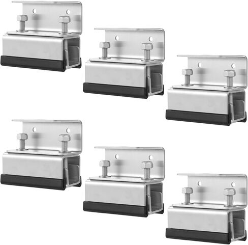 6 Pcs Roof Rack Mounting Brackets, Stainless Steel Vehicle Rack Bracket Mount Kit with 12 Rubber Strips, Suitable for Most RVs, Yachts, Van, Car Roof Boxes in Kuwait