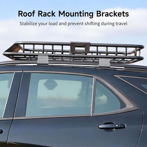 6 Pcs Roof Rack Mounting Brackets, Stainless Steel Vehicle Rack Bracket Mount Kit with 12 Rubber Strips, Suitable for Most RVs, Yachts, Van, Car Roof Boxes in Kuwait