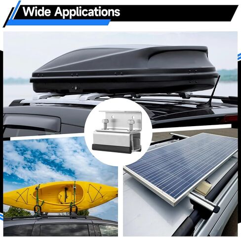 6 Pcs Roof Rack Mounting Brackets, Stainless Steel Vehicle Rack Bracket Mount Kit with 12 Rubber Strips, Suitable for Most RVs, Yachts, Van, Car Roof Boxes in Kuwait