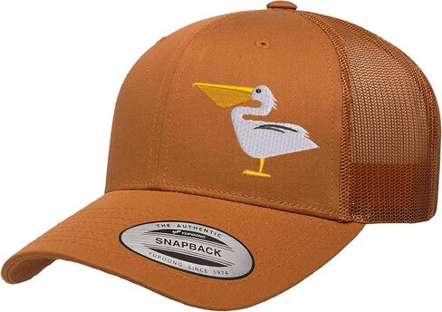 Embroidered Pelican Trucker Hat – Adjustable Snapback Mesh Back Baseball Cap Outdoor Casual Hat for Men Women in Kuwait