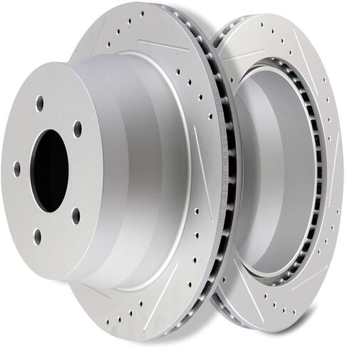 SCITOO Brakes Rotors 2pcs Rear Drilled Slotted Discs Brake Rotors Brakes Kit fit 97-05 for Chevy Blazer,98-04 for Chevy S10,98-01 for GMC Jimmy,98-04 for GMC Sonoma,97-01 for Oldsmobile Bravada in Saudi Arabia